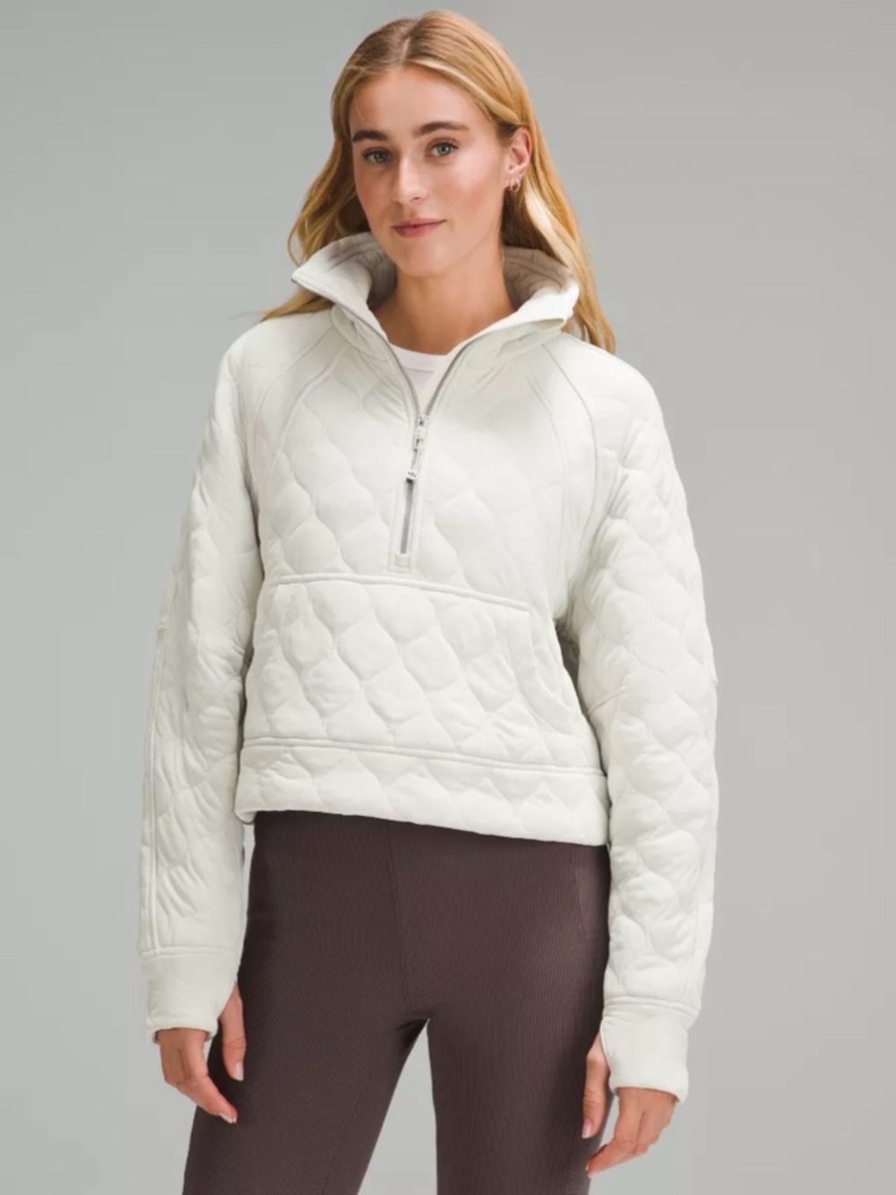 Lululemon Scuba Oversized Quilted Half-Zip | Bone | XS/S